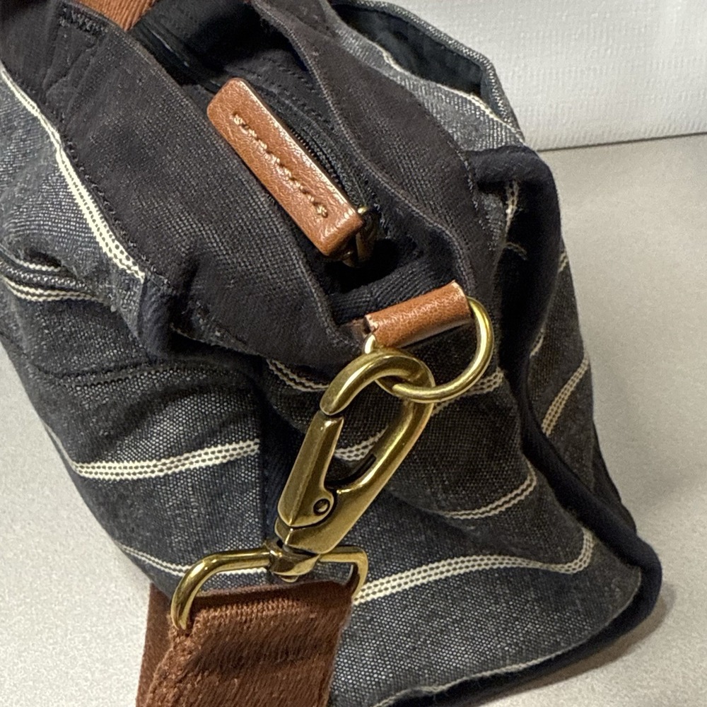 Fossil Travel Crossbody Bag Purse Satchel, Pockets, Black Gray Brown Straps - Picture 8 of 15